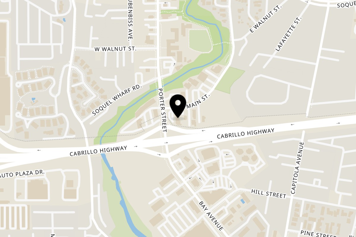 Map showing the location of Carpo's Restaurant on 2400 Porter St in Soquel