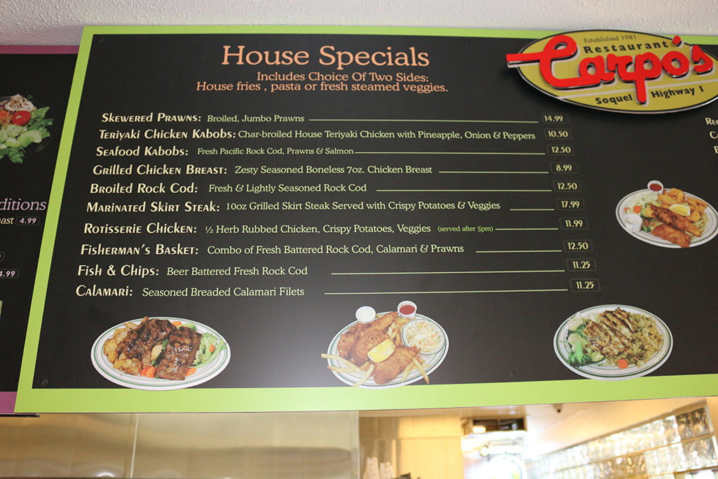 House Specials Carpo's Restaurant - Soquel, CA